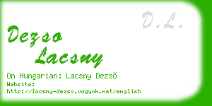 dezso lacsny business card
